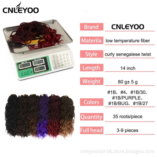 Cheap Fashion 35 Roots Long Curly 14 Inch Wavy Twist Crochet Synthetic Braiding Hair Extension